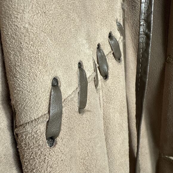 Sawyer of Napa Shearling Suede Coat Size Medium Women's Western Retro Wool EUC - Picture 9 of 16